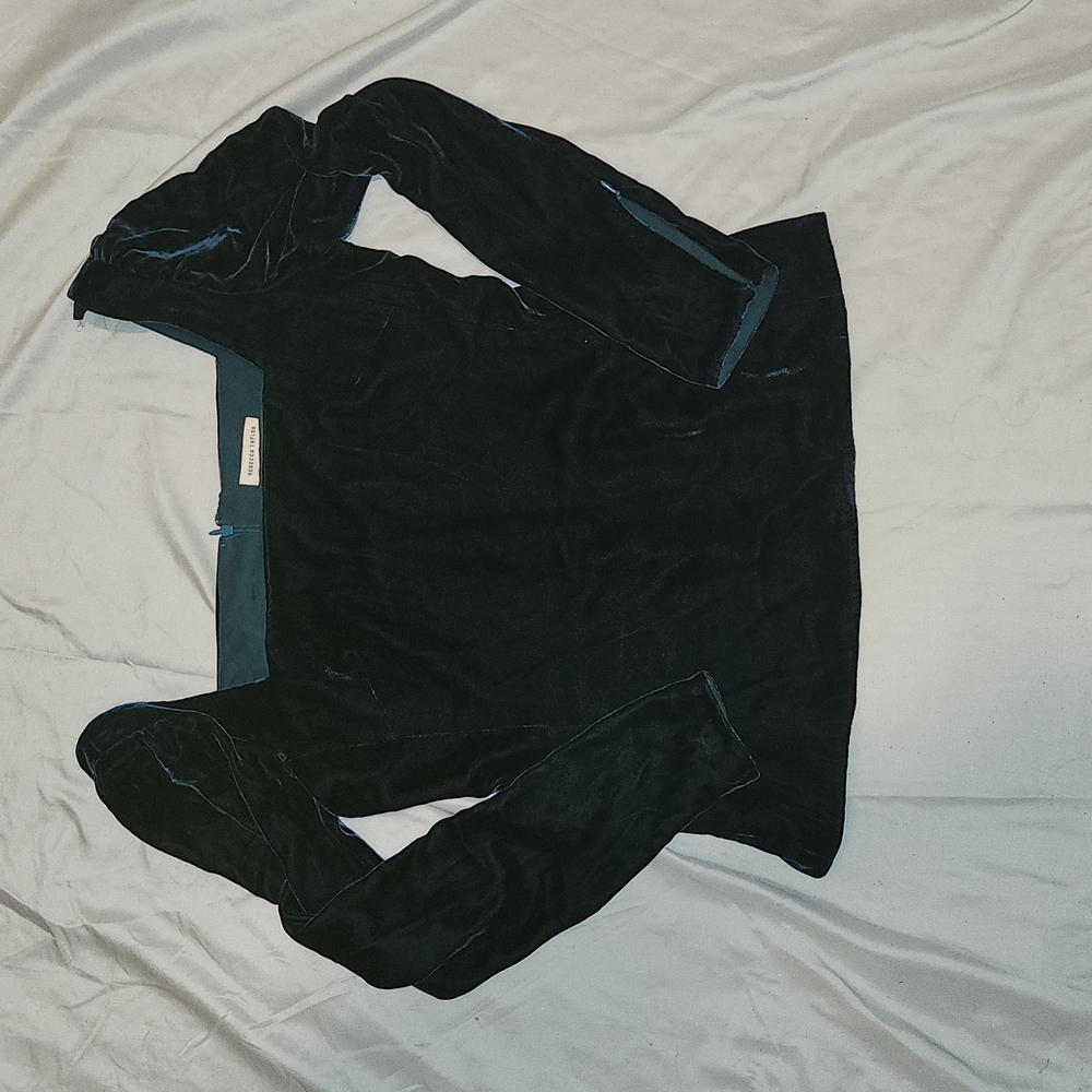 Navy velvet rebecca taylor top size 2